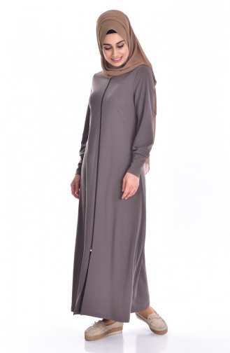 Abaya a Fermeture 3042-13 Vison 3042-13