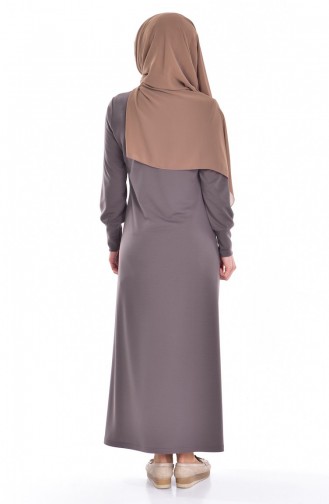 Abaya with Zipper 3042-13 Mink 3042-13