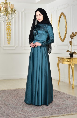 Robe de Soirée a Paillettes 0426-04 Vert 0426-04