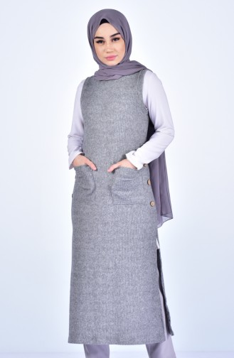 Gray Hijab Dress 3002-03