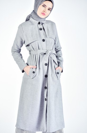 Belted Cachet Coat 1259-03 Gray 1259-03
