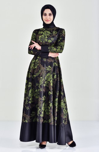 فستان بتصميم مورّد 7220-01 لون اخضر 7220-01