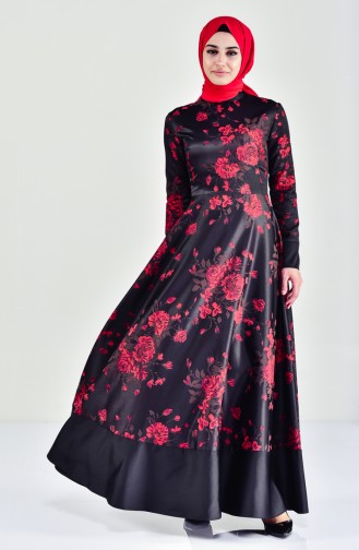 فستان بتصميم مورّد 7220-02 لون خمري 7220-02