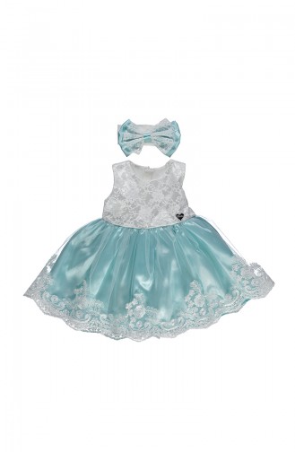 Bebetto Satin Lacy Dress K1900-MNT-01 Mint Green 1900-MNT-01