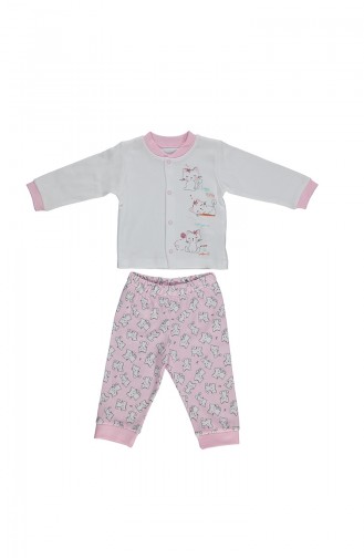 Bebetto Cotton Pajama Set F964-PMB-01 Pink 964-PMB-01