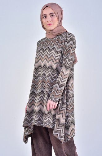 Tunik Pantolon İkili Takım 3031-03 Kahverengi 3031-03