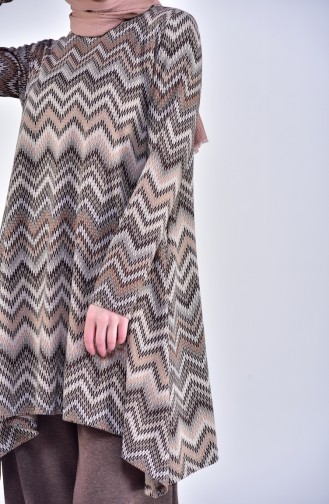 Tunik Pantolon İkili Takım 3031-03 Kahverengi 3031-03