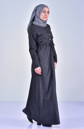 Beli Platted Pearls Dress 0238-03 Anthracite 0238-03