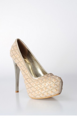 Gold Colour High Heels 629ZKK200-5-16779765