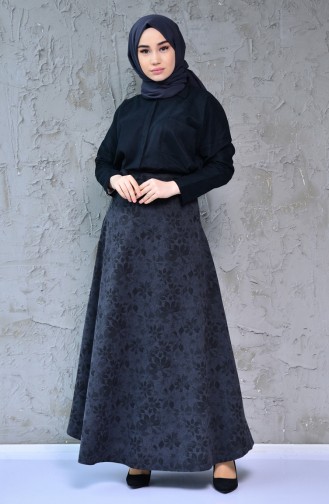 Patterned Skirt 8902-01 Black 8902-01