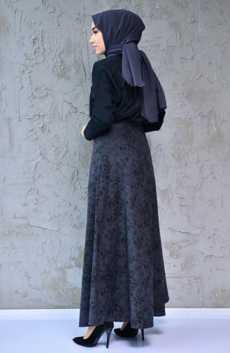 Patterned Skirt 8902-01 Black 8902-01