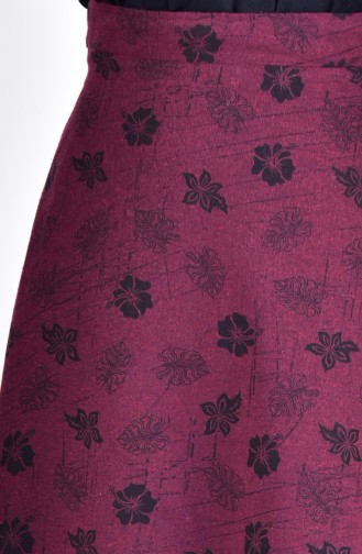 W.B Patterned Skirt 8904-02 Claret Red 8904-02