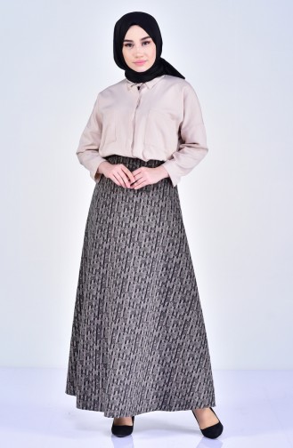 W.B Patterned Skirt 8905-02 Mink 8905-02