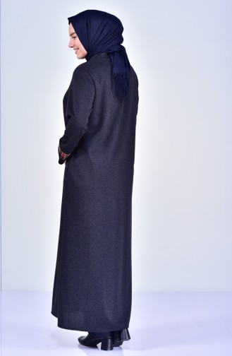 EFE Large Size Garnish Abaya 0352-01 Black 0352-01