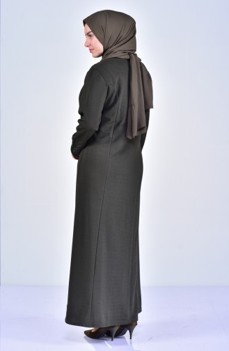 Robe Imprimée de Pierre Grande Taille 4823-03 Khaki 4823-03
