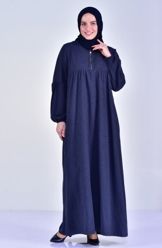 Robe Plissée Grande Taille 2029-04 İndigo 2029-04