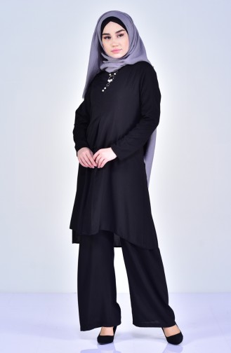 Buglem  Necklace Tunic Trousers Double Suit 1177-01 Black 1177-01