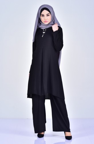 Buglem  Necklace Tunic Trousers Double Suit 1177-01 Black 1177-01