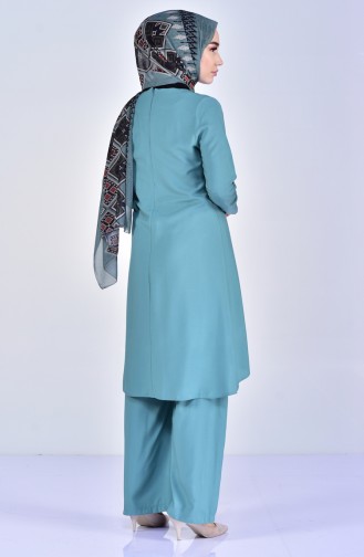 Buglem Necklace Tunic Trousers Double Suit 1177-06 Almond Green 1177-06