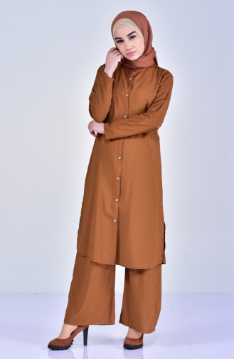 Tunik Pantolon İkili Takım 5002-04 Tütün