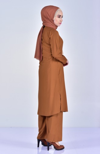 Tunik Pantolon İkili Takım 5002-04 Tütün