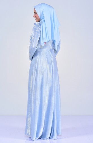 Big size Stone Evening Dress 8020-04 Baby Blue 8020-04