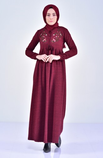 Claret Red Hijab Dress 2092-02