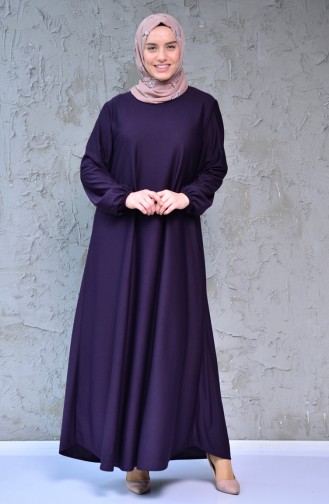 Dark Purple Hijab Dress 6666-16