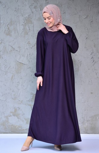 Dark Purple Hijab Dress 6666-16