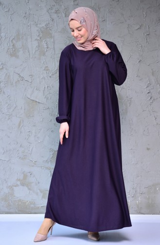 Dunkelviolett Hijab Kleider 6666-16