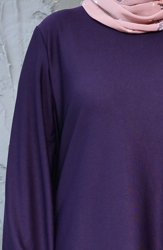 Dunkelviolett Hijab Kleider 6666-16