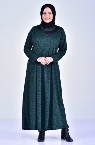 Emerald Green Hijab Dress 4395D-03
