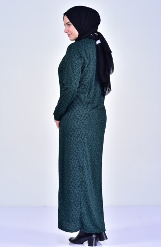 Smaragdgrün Hijab Kleider 4395D-03