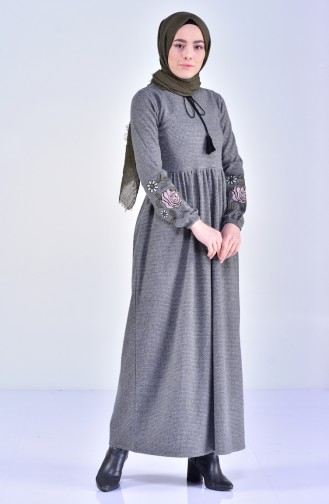 Grün Hijab Kleider 4025-02