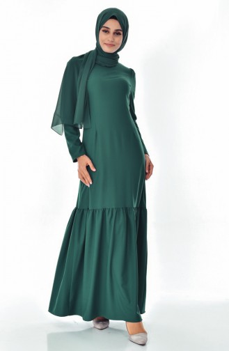 Robe Plissée 7202-04 Vert emeraude 7202-04