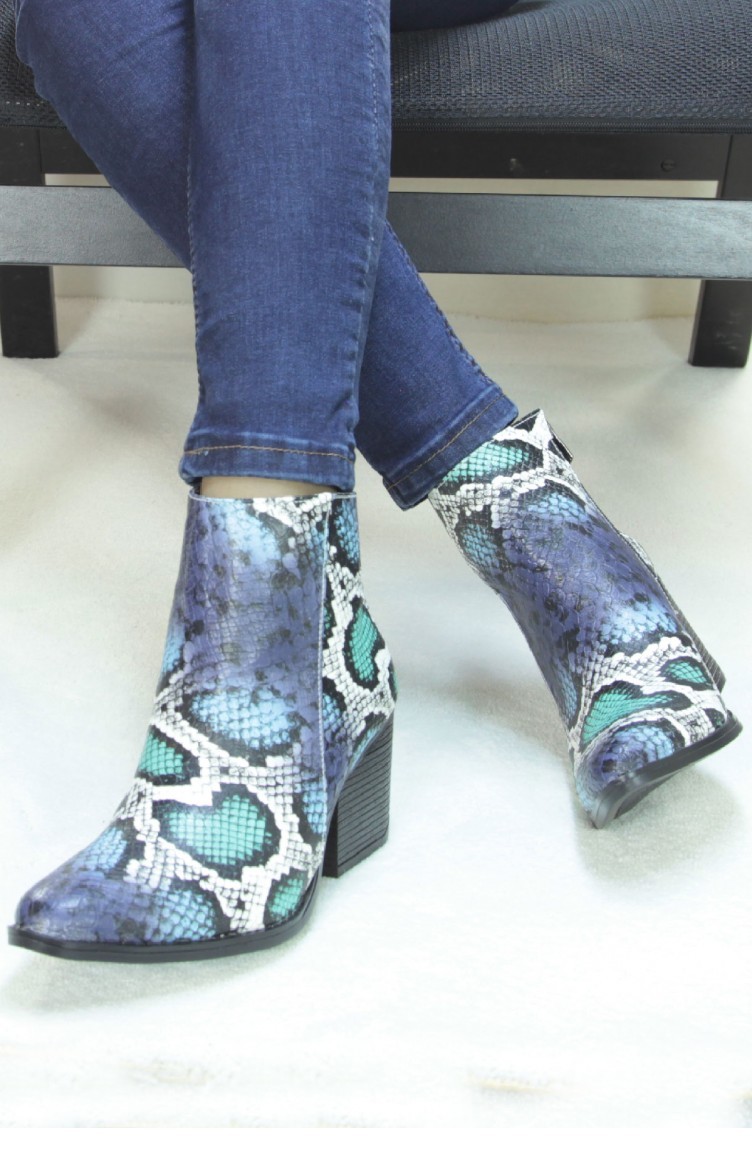 blue snake boots