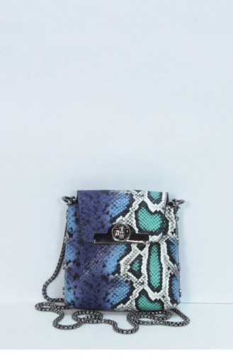 Marjin Nekila Briefträgertasche Blau Schlange 18K00024NS896_161
