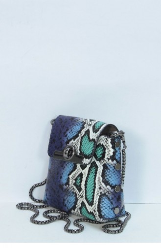 Marjin Nekila Briefträgertasche Blau Schlange 18K00024NS896_161