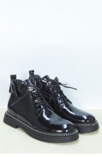 Marjin Povat Flat Boot Black Patent Leather 18K0020US5001_003