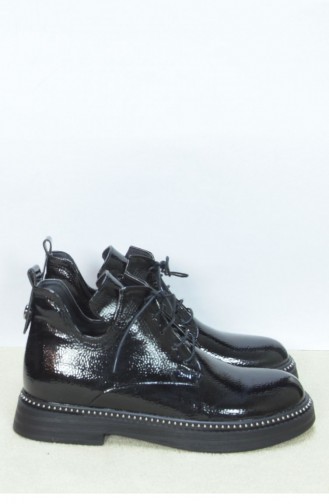 Marjin Povat Flat Boot Black Patent Leather 18K0020US5001_003
