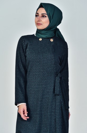 Side Bond Abaya 7099-04 Emerald Green 7099-04