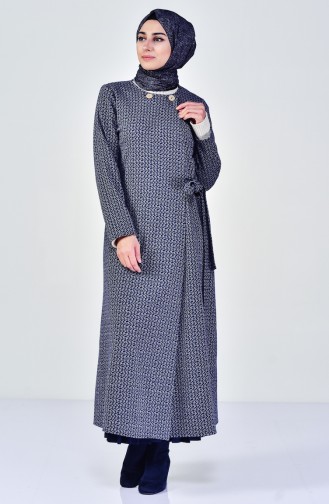 Tie Side Abaya 7099-05 Navy Blue 7099-05