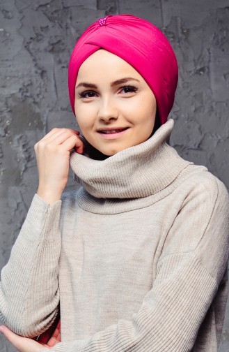 Bonnet Turban Prêt Perlés 1007-14 Fushia 1007-14