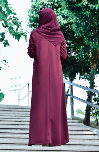 Fuchsia Hijab Dress 6666-12