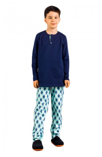 Patterned Boy´s Pajamas Set 17ECP0007 Navy Blue 17ECP0007