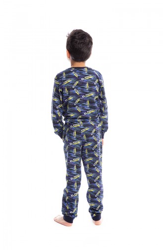 Ensemble Pyjama Pour Enfants Garçon B1807 Bleu Marine 1807