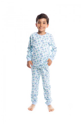Ensemble Pyjama Pour Enfants Garçon B1809 Bleu 1809