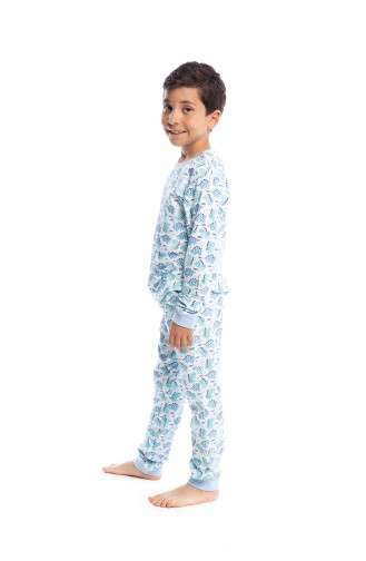 Ensemble Pyjama Pour Enfants Garçon B1809 Bleu 1809
