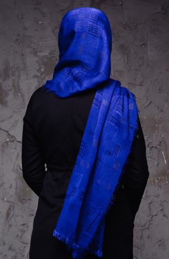 Cotton Linen Shawl 1025-04 Dark Blue Saks 1025-04