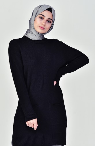 iLMEK Pocket Knitwear Tunic 4090-05 Black 4090-05